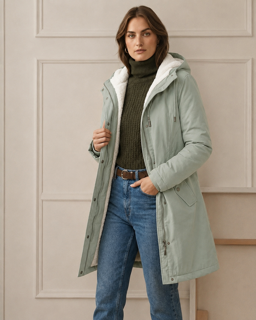WINTER PARKA WITH FLEECE LINING FOR WOMEN