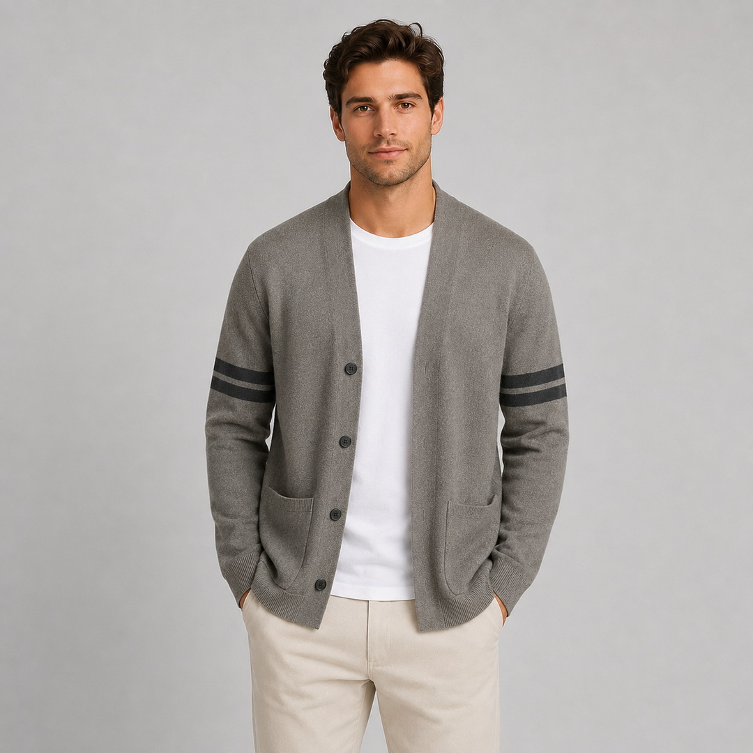 Men's Montarello Gilet with University Style Stripes on the Sleeves