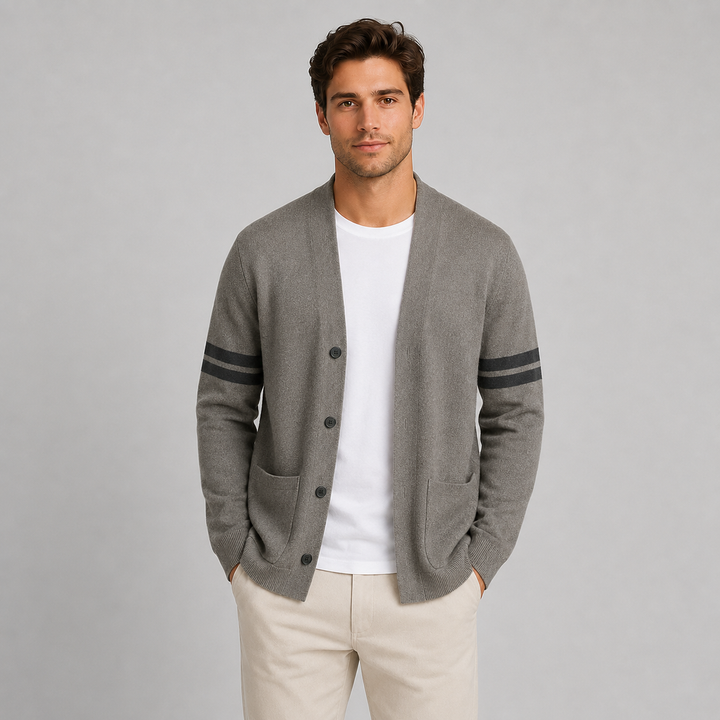 Men's Montarello Gilet with University Style Stripes on the Sleeves