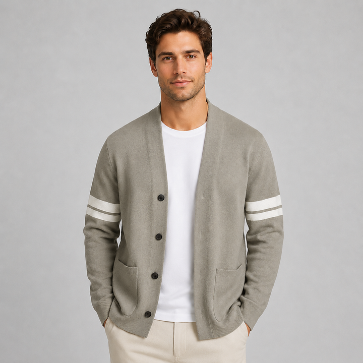 Men's Montarello Gilet with University Style Stripes on the Sleeves