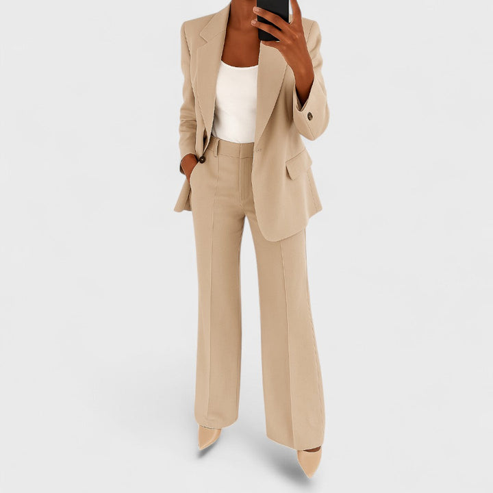 Women's Suit Set with Blazer and Wide Pants