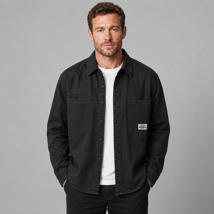 Montarello Utility Overshirt for Men, Multi-Pockets, in Cotton
