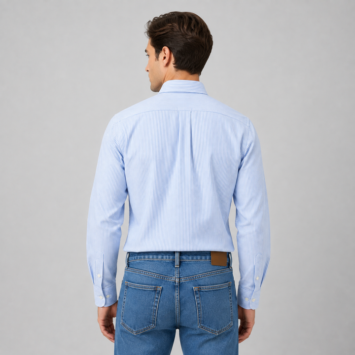 Montarello Men's Long Sleeve Cotton Oxford Shirt