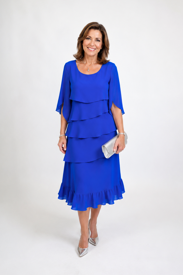 Midi Dress for Women with Ruffles - Elegant and Timeless