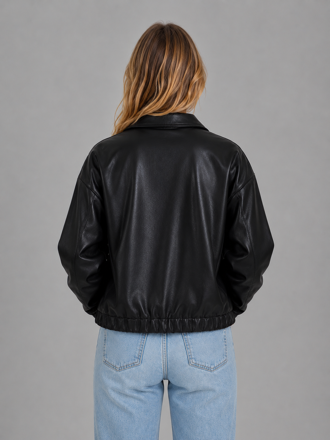 Short Zip Jacket for Women Montarello Leather Look