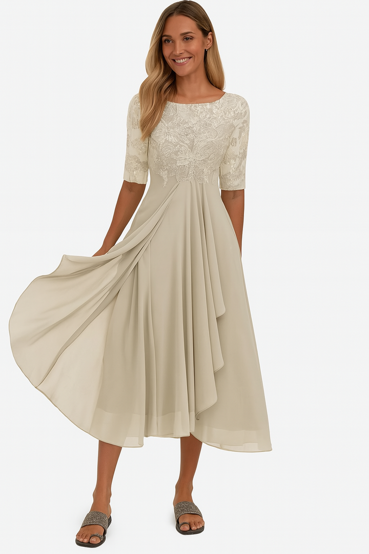 Ariel | Women A Line Lace Midi Dress