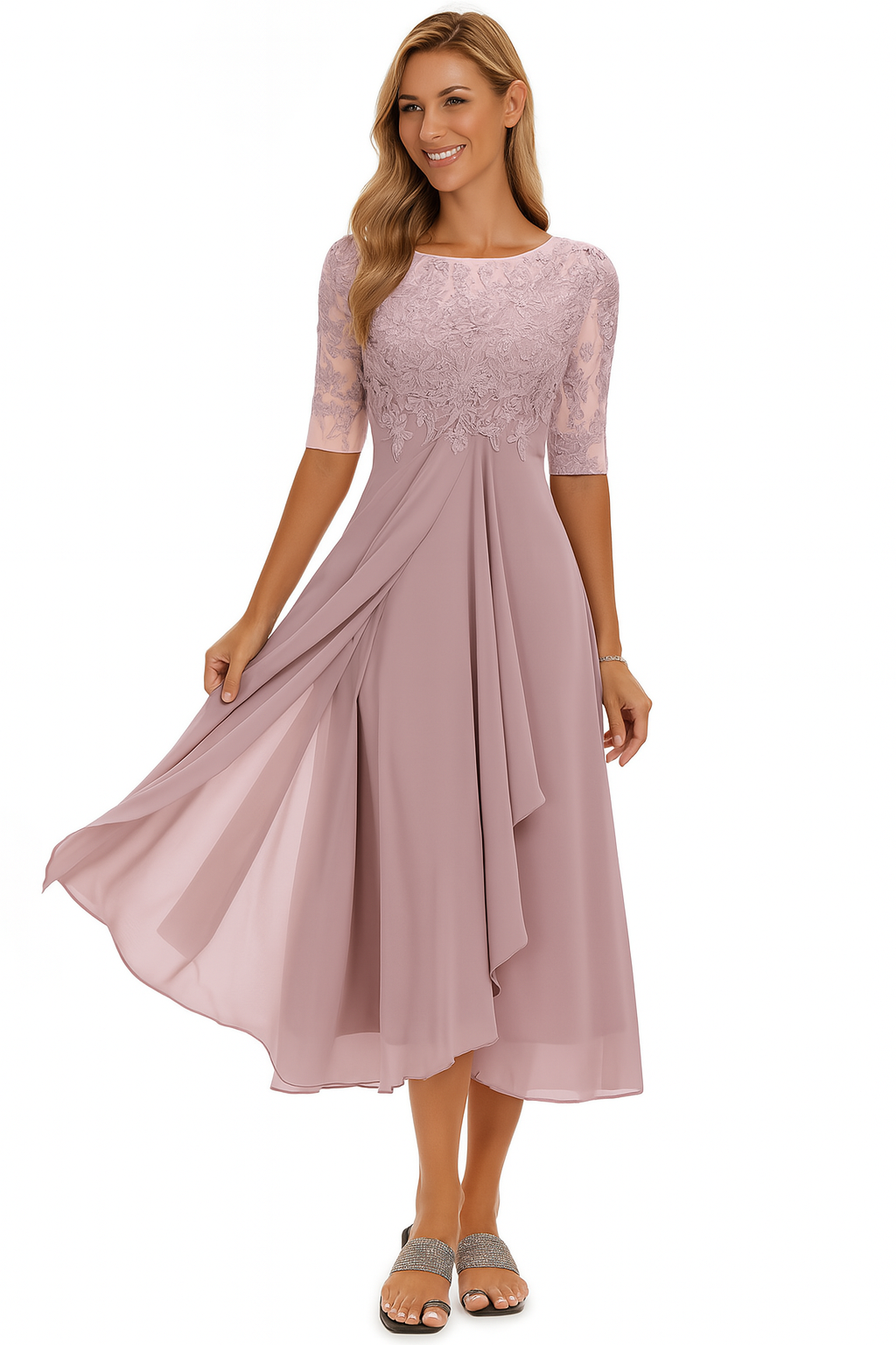 Ariel | Women A Line Lace Midi Dress
