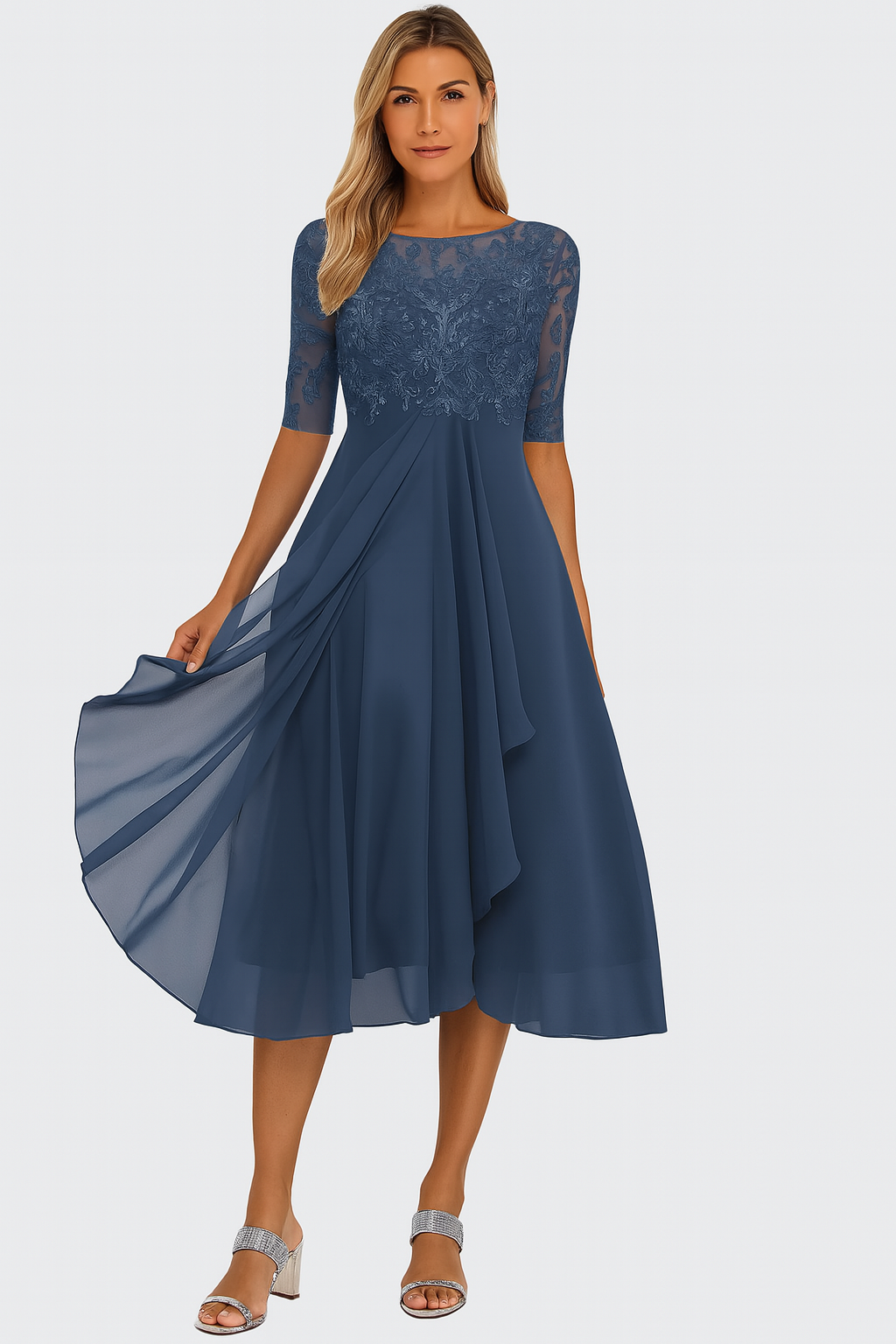 Ariel | Women A Line Lace Midi Dress