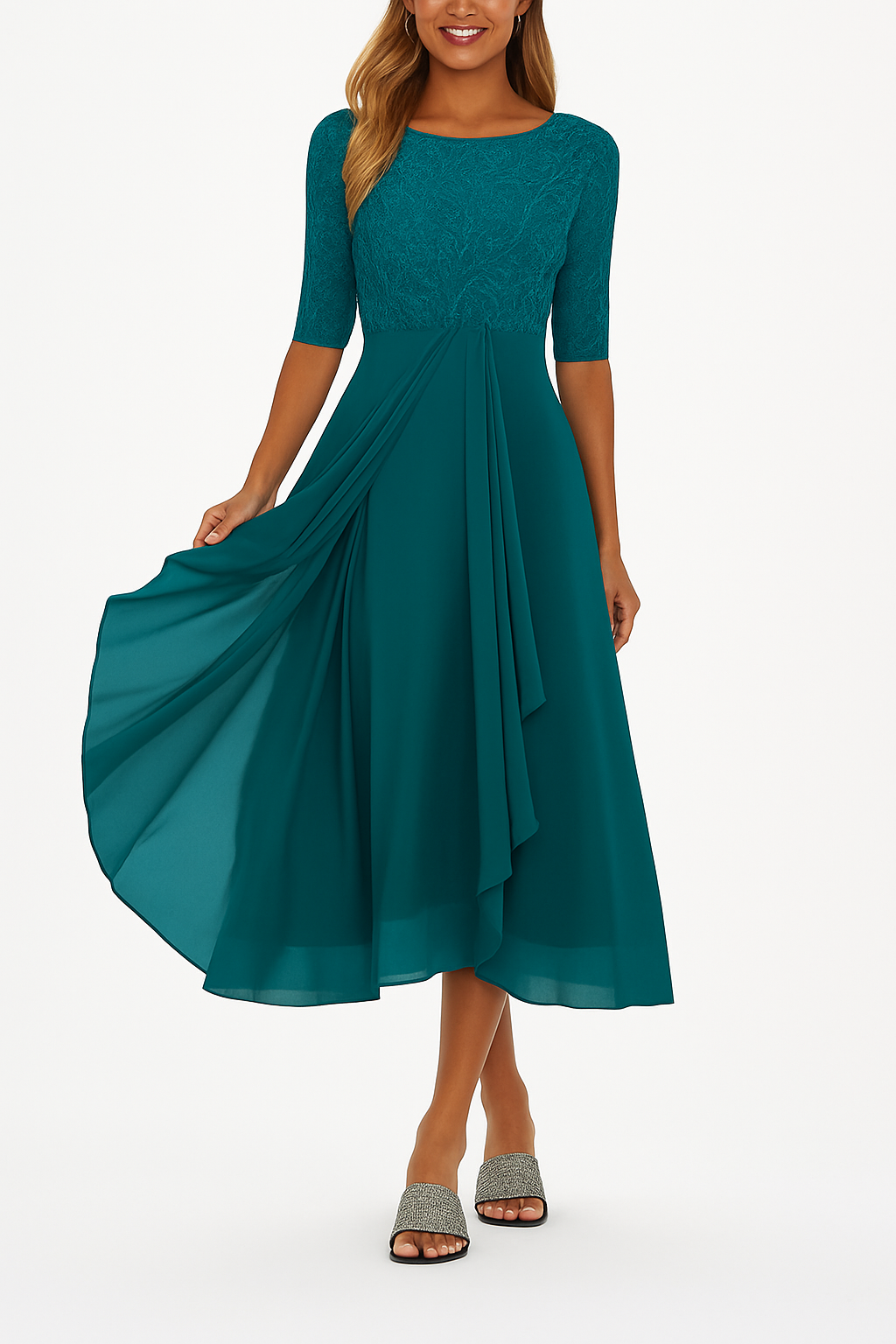 Ariel | Women A Line Lace Midi Dress
