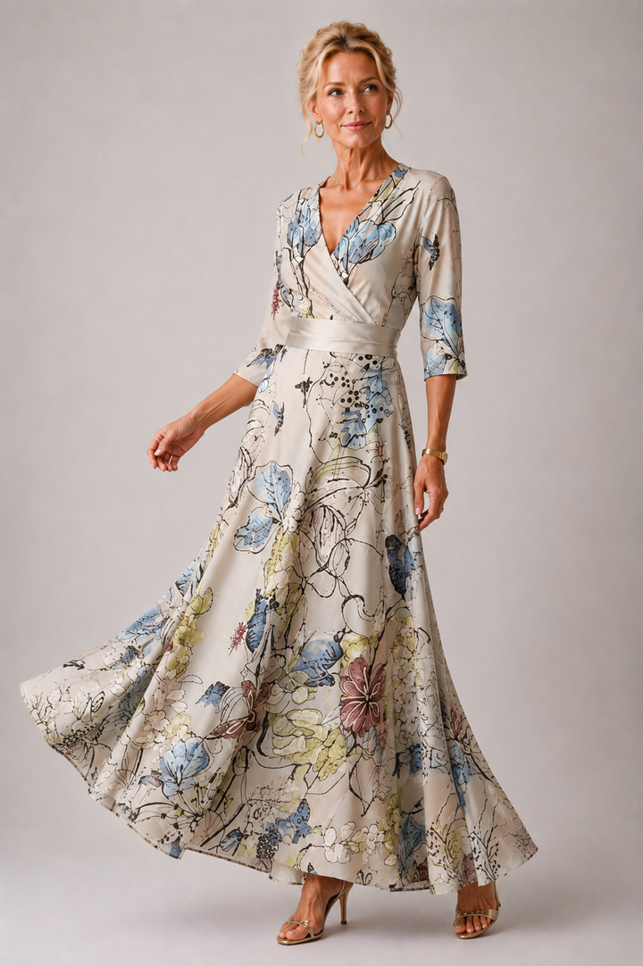 Ysa chic floral print dress by Emma & Rose Cape Town, featuring a stylish silhouette and vibrant flower patterns.