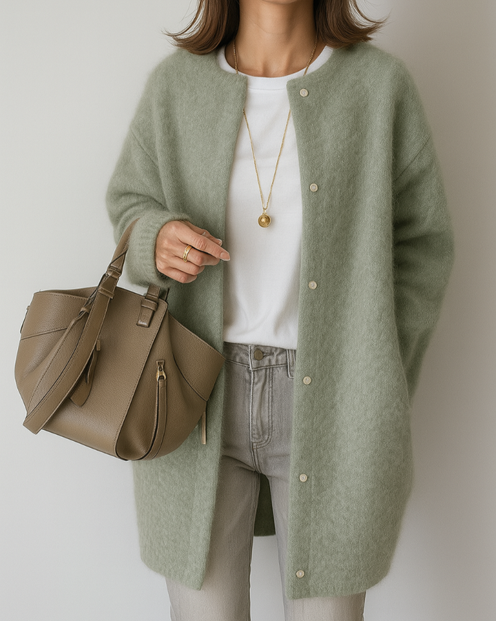 Ladies Knitted Cardigan Soft Knitted Cardigan with Buttons