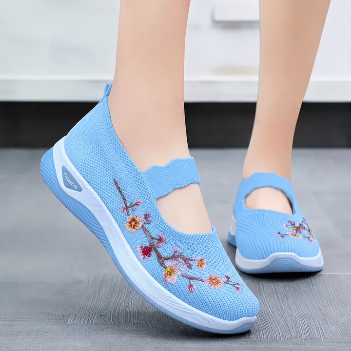 EMBROIDERED FLOWER SNEAKERS FOR WOMEN