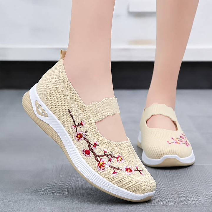 EMBROIDERED FLOWER SNEAKERS FOR WOMEN