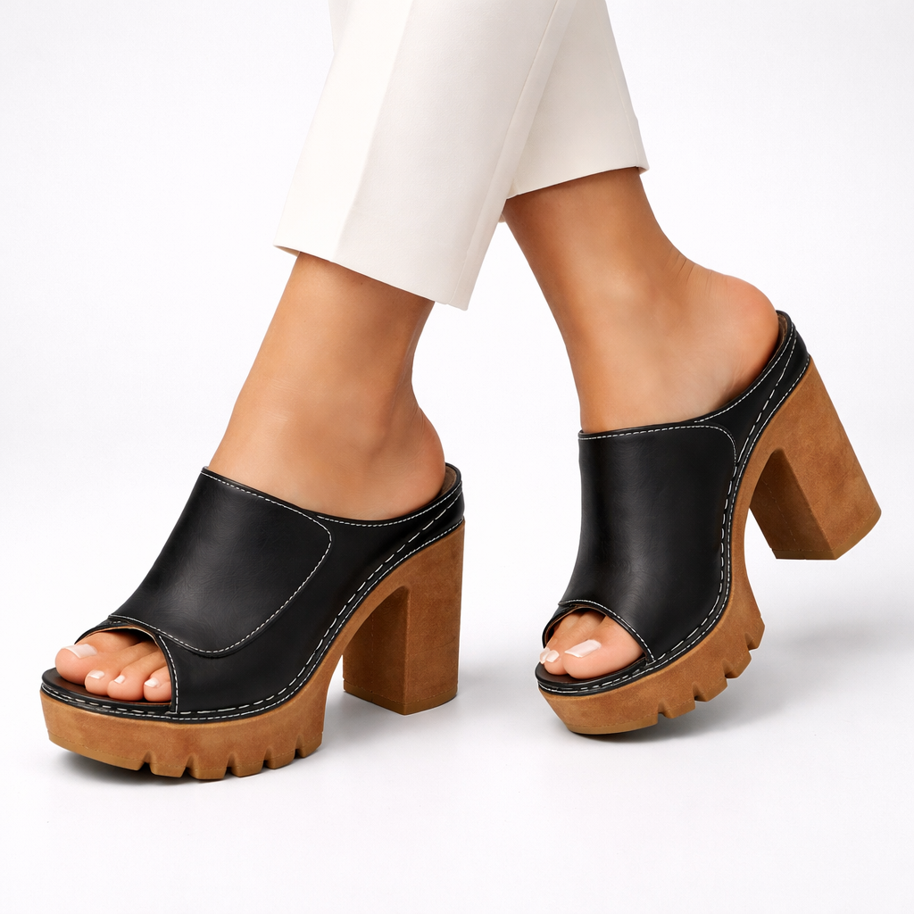 Emma & Rose Cape Town Ellie platform heels with sleek design and stylish straps, perfect for fashionable occasions.