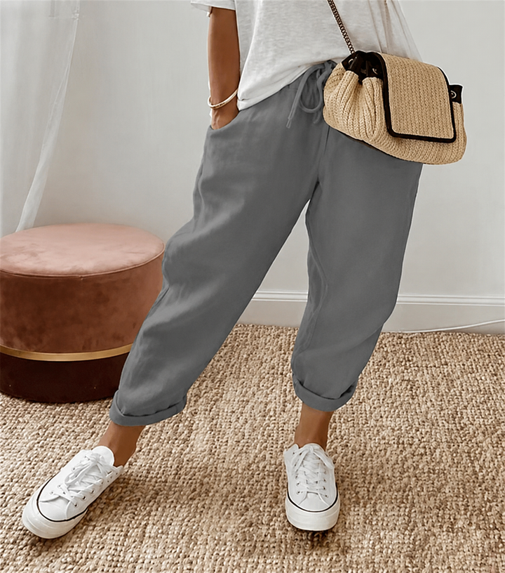 RELAXED LINEN PANTS FOR WOMEN