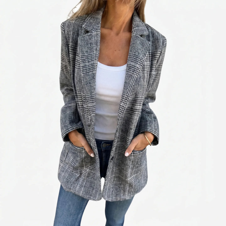 Women's Longline Check Blazer – Colette