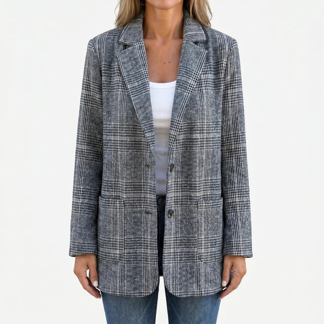 Women's Longline Check Blazer – Colette