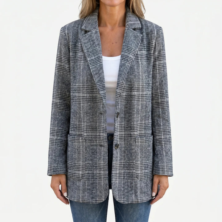 Women's Longline Check Blazer – Colette