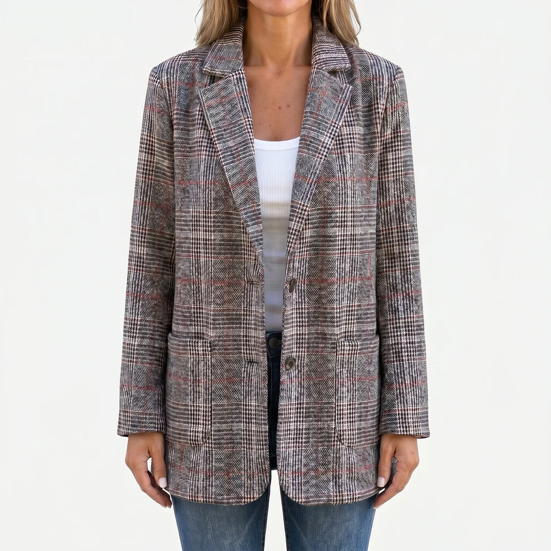 Women's Longline Check Blazer – Colette
