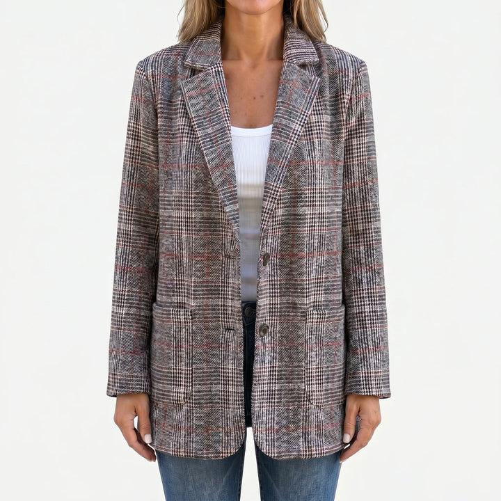 Women's Longline Check Blazer – Colette