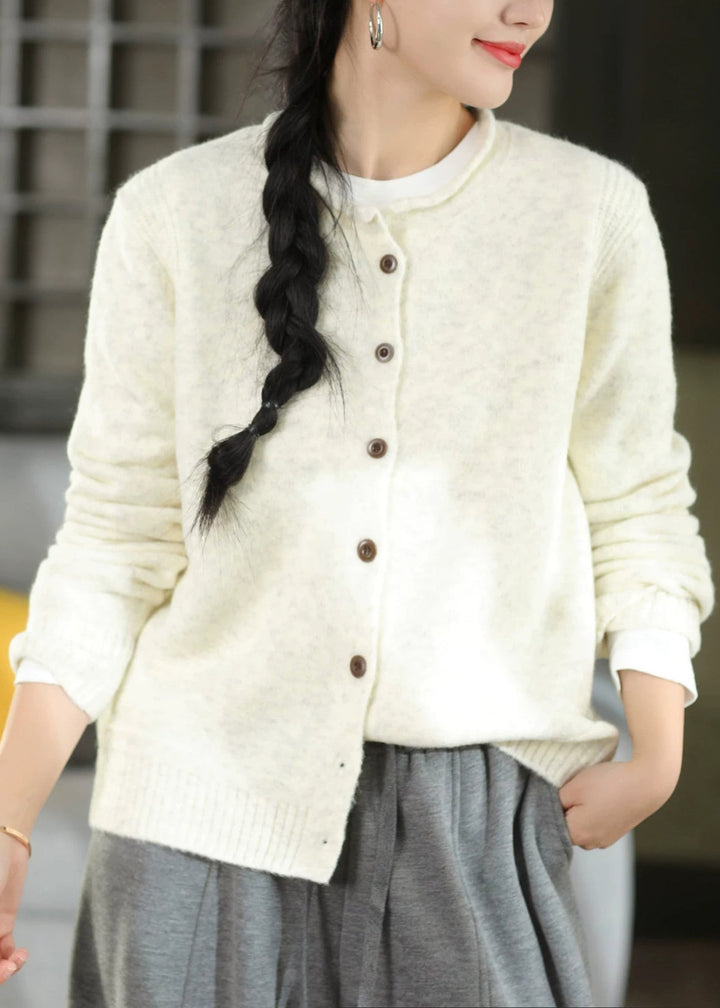 Women's Cardigan with Round Neck and Loose Fit
