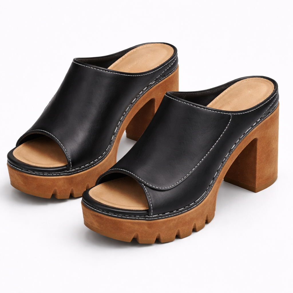 Emma & Rose Cape Town Ellie platform heels featuring stylish design and chunky heel, perfect for fashionable footwear.
