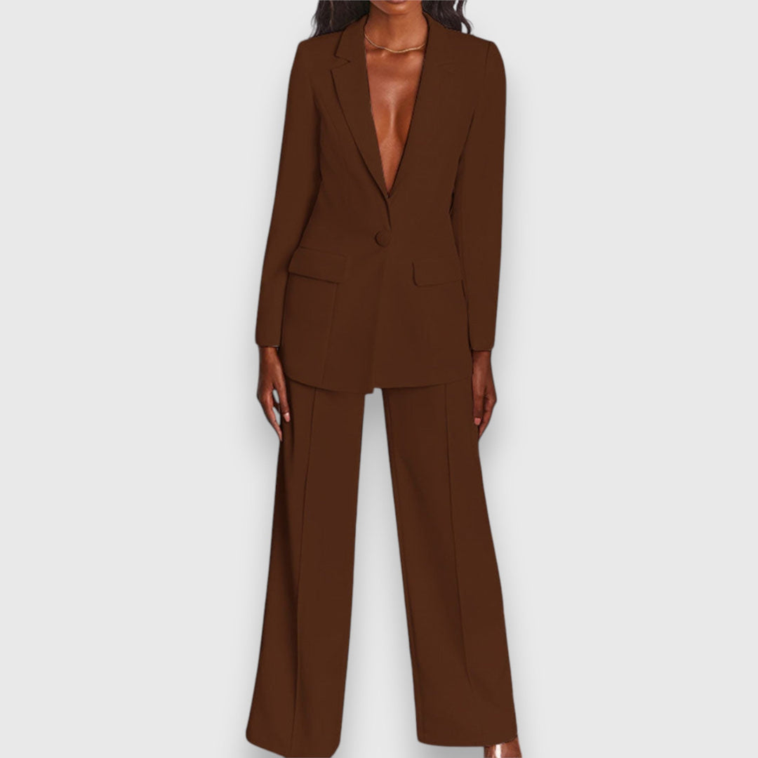 Women's Elegant Two-Piece Blazer & Trousers Set