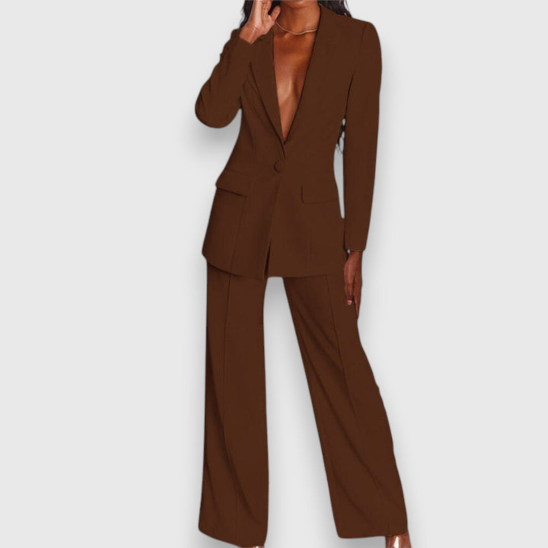 Women's Elegant Two-Piece Blazer & Trousers Set