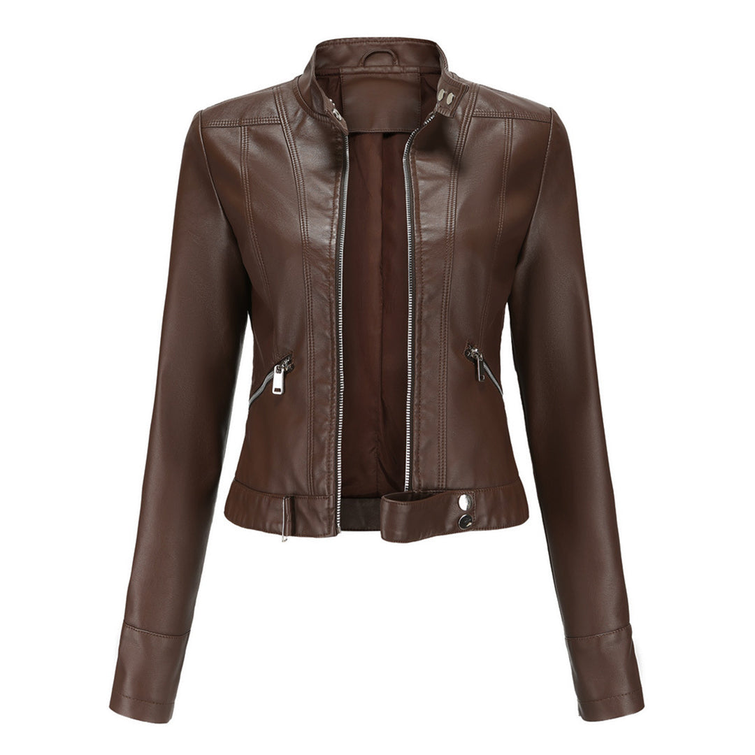Classic Women's Leather Jacket with Timeless Style, view 4 - Elena Harper