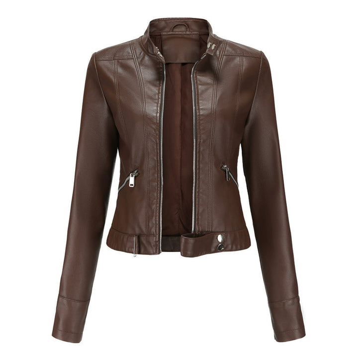 Classic Women's Leather Jacket with Timeless Style, view 4 - Elena Harper