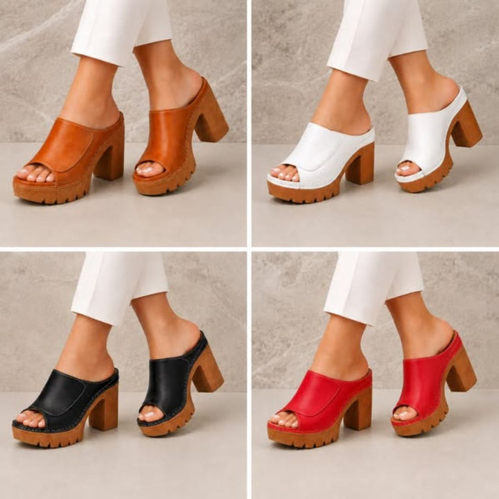 Ellie platform heels by Emma & Rose Cape Town, featuring a stylish design with a chunky heel and elegant ankle strap.