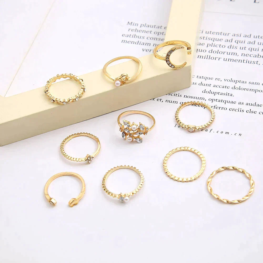 10 Pairs of Bohemian Silver and Gold Rings - Elena Harper