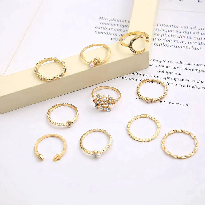 10 Pairs of Bohemian Silver and Gold Rings - Elena Harper