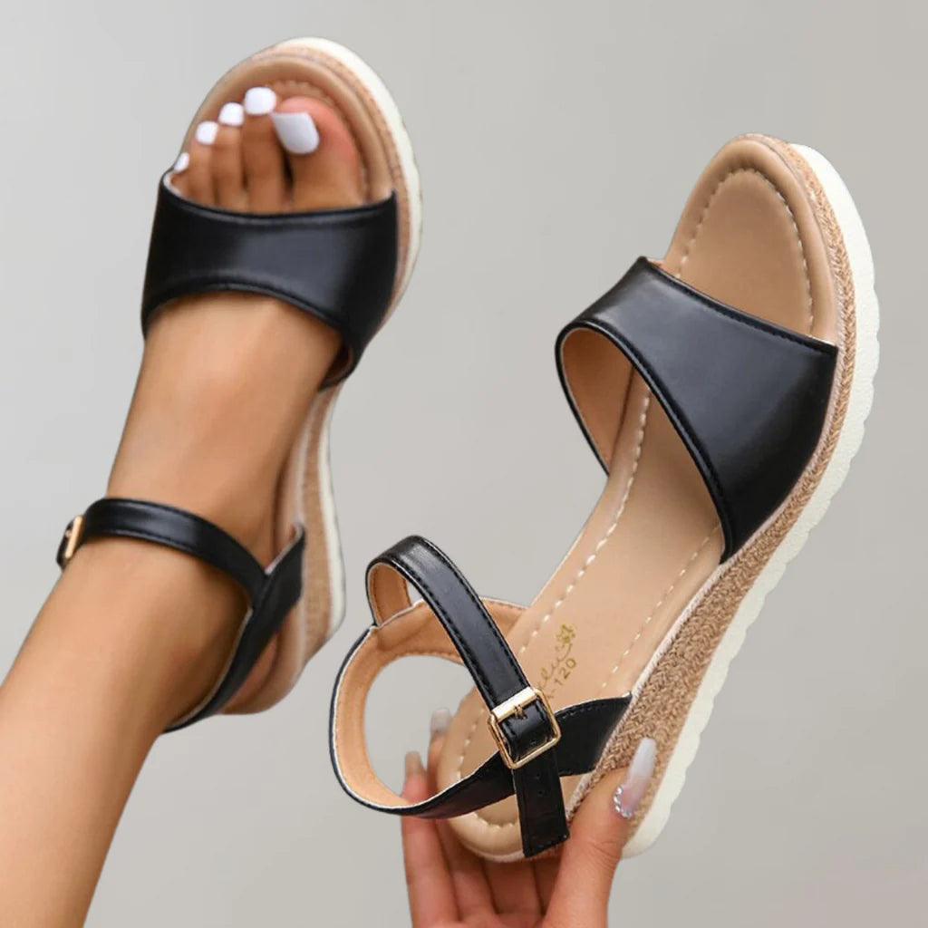 Sienna | Elegant Adjustable Wedge Sandals