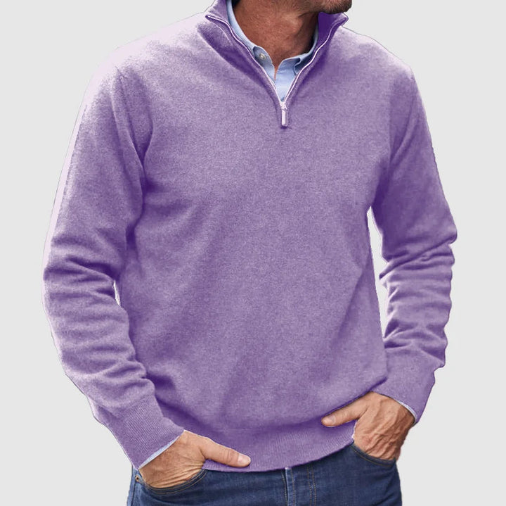 Mitch - Long Sleeve Zip-Up Sweater