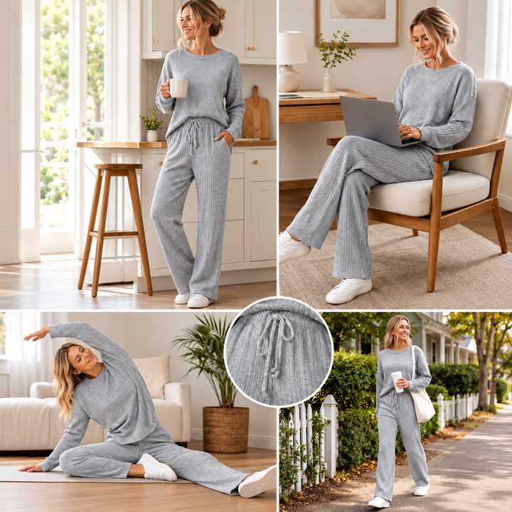 Lesana Sporty, Striped Two-Piece Set, view 8 - Elena Harper