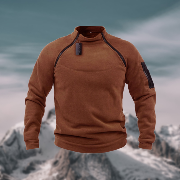 Leonard Stand-Collar Quarter-Zip Pullover, view 5 - Elena Harper
