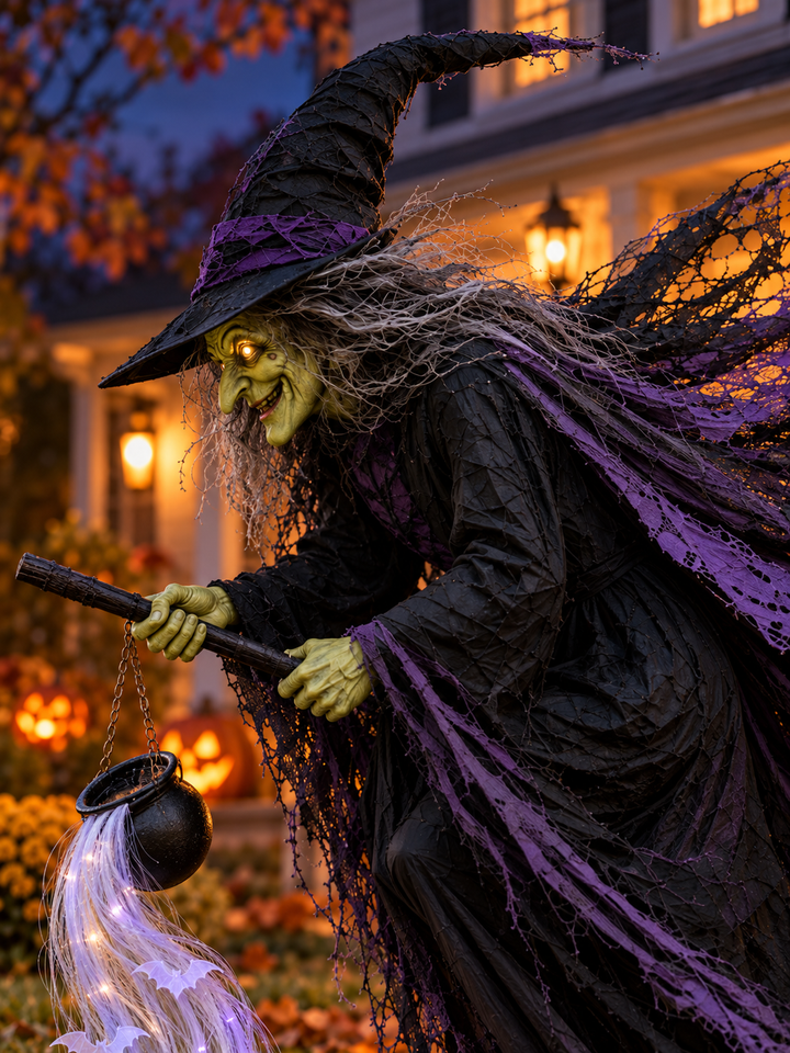 Solar Flying Witch Halloween Flow Light