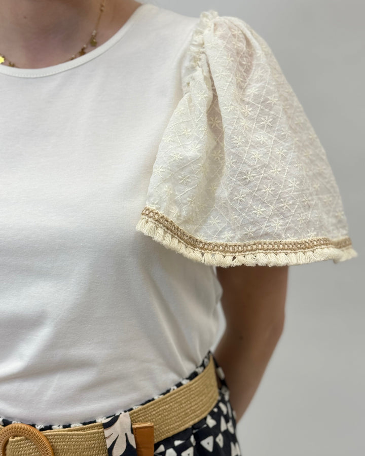 Jolien™  |  Sweater Puff Sleeves Embroidery