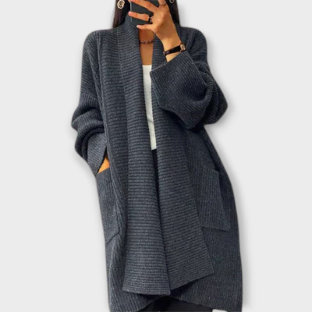 Euphemia Long Knit Cardigan, view 2 - Elena Harper