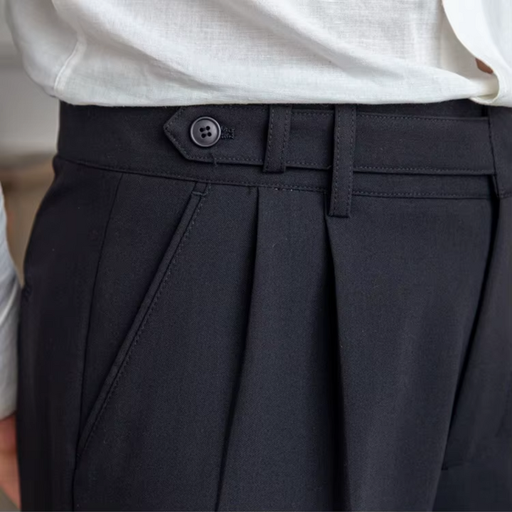 Men's Elegant Pleated Chino Trousers