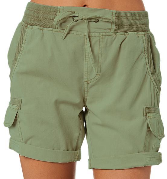 Audria High-Waisted Cargo Shorts with Drawstring, view 4 - Elena Harper