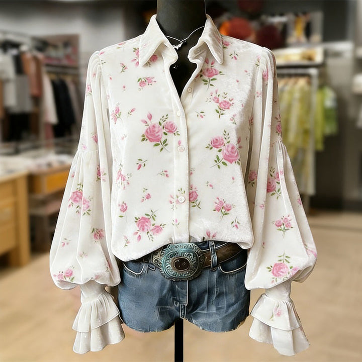 Casual Floral Print Blouse - Elena Harper