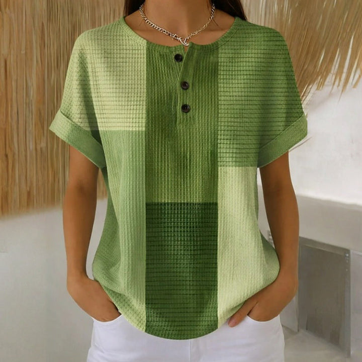 Casual Color Block Blouse