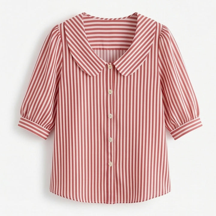 Casual Striped Shirt, view 7 - Elena Harper