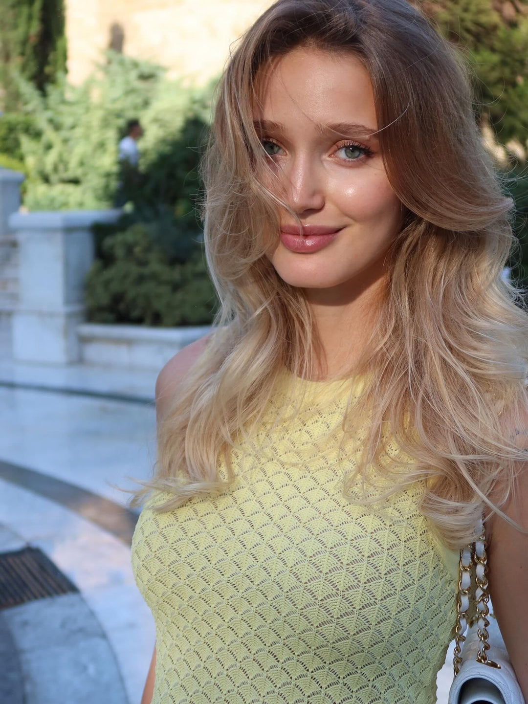 Lemon Yellow Knit Midi Skirt Set