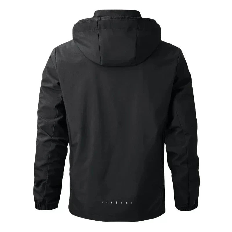Men's Lightweight Hooded Rain Jacket - Weatherproof & Reflective