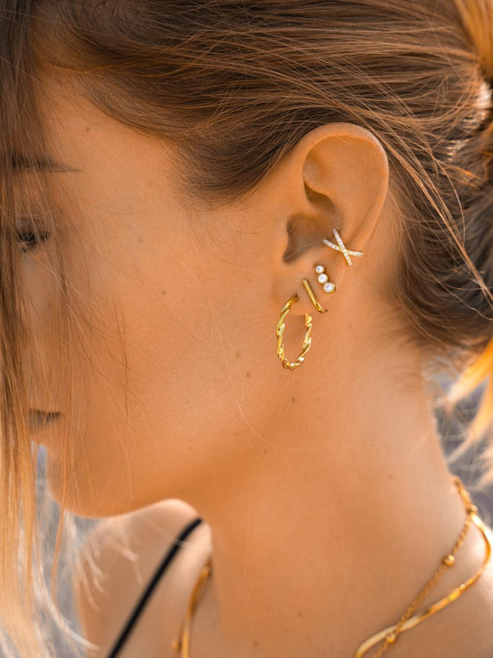 Twisted Hoop Earrings, view 5 - Elena Harper