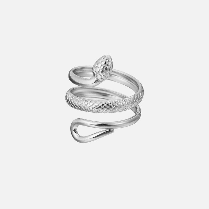 Detailed Snake Ring (Adjustable), view 3 - Elena Harper