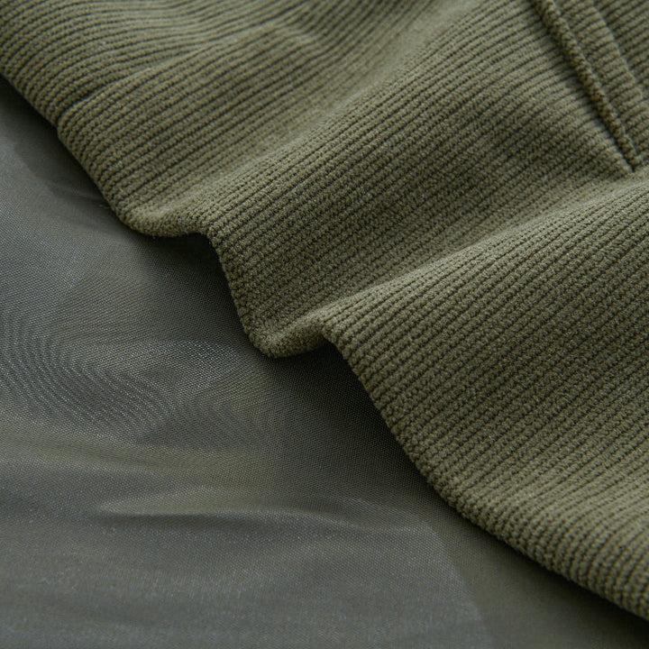 Tailored Short Corduroy Coat with High Collar for Men